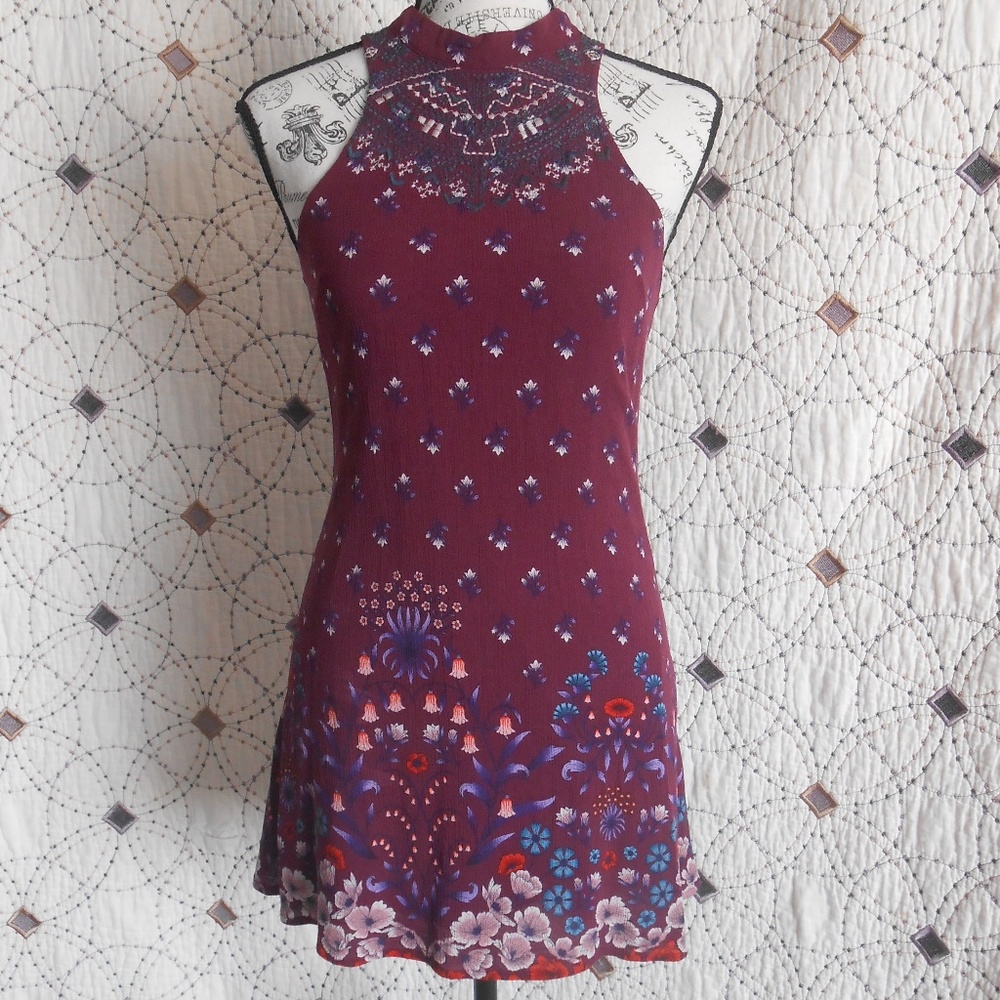 EUC Miami Maroon Sleeveless Lined Dress XS